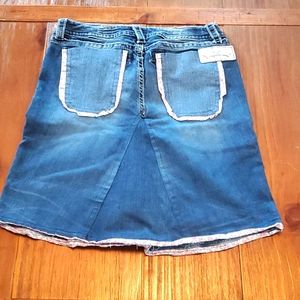 Miss Me Custom Made A Line Skirt Sz 29 A Floral Boder Hem / Back Pockets